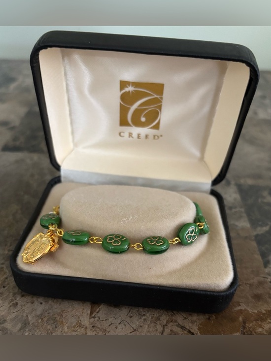 Creed Jewelry Jewelry - Creed Jewelry Bracelet Imprint Shamrock Green/Gold Rosary Celtic Collegiate New